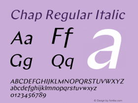 Chap-RegularItalic Version 1.000图片样张