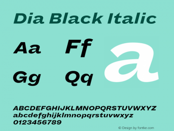 Dia-BlackItalic Version 1.002图片样张