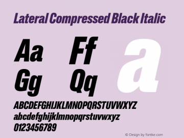 Lateral Compressed Black Italic Version 1.001;FEAKit 1.0图片样张