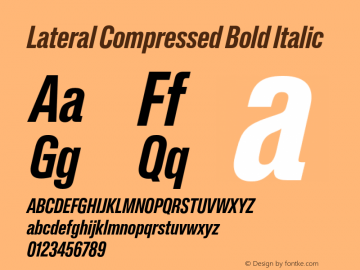 Lateral Compressed Bold Italic Version 1.001;FEAKit 1.0图片样张