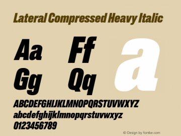 Lateral Compressed Heavy Italic Version 1.001;FEAKit 1.0图片样张