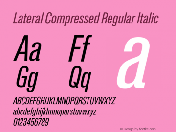 Lateral Compressed Regular Italic Version 1.001;FEAKit 1.0图片样张