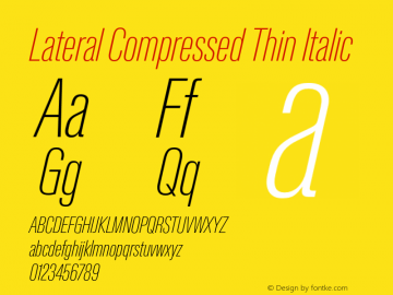 Lateral Compressed Thin Italic Version 1.001;FEAKit 1.0图片样张