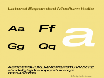 Lateral Expanded Medium Italic Version 1.001;FEAKit 1.0图片样张