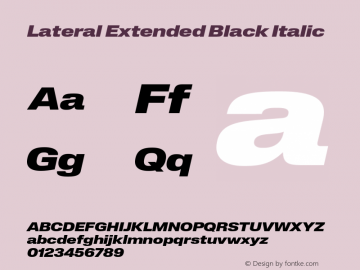 Lateral Extended Black Italic Version 1.001;FEAKit 1.0图片样张