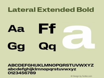 Lateral Extended Bold Version 1.001;FEAKit 1.0图片样张