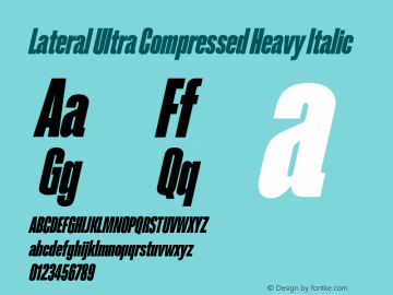 Lateral Ultra Compressed Heavy Italic Version 1.001;FEAKit 1.0图片样张