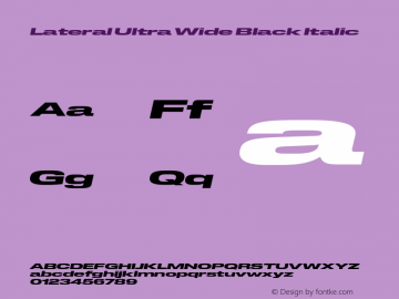 Lateral Ultra Wide Black Italic Version 1.001;FEAKit 1.0图片样张