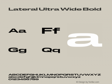 Lateral Ultra Wide Bold Version 1.001;FEAKit 1.0图片样张