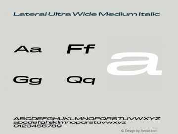 Lateral Ultra Wide Medium Italic Version 1.001;FEAKit 1.0图片样张