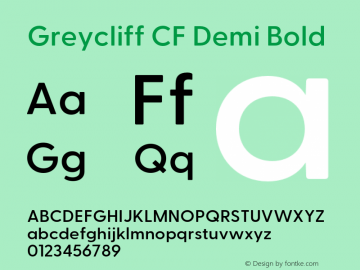 GreycliffCF-DemiBold Version 2.500;FEAKit 1.0图片样张