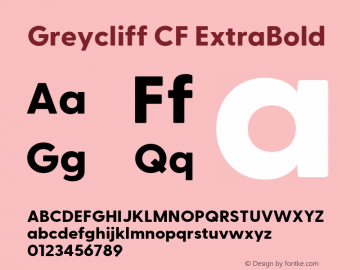 GreycliffCF-ExtraBold Version 2.500;FEAKit 1.0图片样张