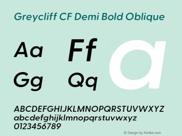 GreycliffCF-DemiBoldOblique Version 2.500;FEAKit 1.0图片样张