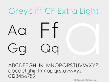 GreycliffCF-ExtraLight Version 2.500;FEAKit 1.0图片样张