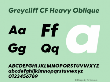 GreycliffCF-HeavyOblique Version 2.500;FEAKit 1.0图片样张