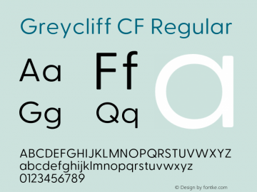 GreycliffCF-Regular Version 2.500;FEAKit 1.0图片样张