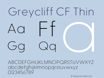 GreycliffCF-Thin Version 2.500;FEAKit 1.0图片样张