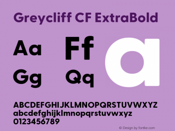 Greycliff CF ExtraBold Version 2.500;FEAKit 1.0图片样张