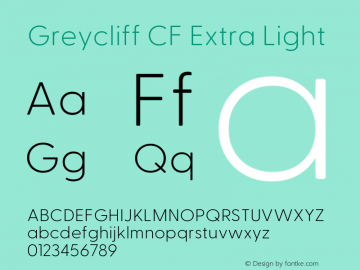 Greycliff CF Extra Light Version 2.500;FEAKit 1.0图片样张