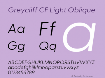 Greycliff CF Light Oblique Version 2.500;FEAKit 1.0图片样张