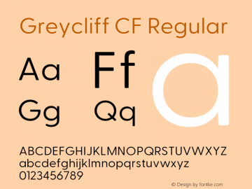 Greycliff CF Regular Version 2.500;FEAKit 1.0图片样张