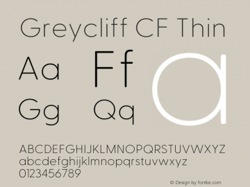 Greycliff CF Thin Version 2.500;FEAKit 1.0图片样张