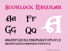 Scurlock Regular Altsys Fontographer 4.0.3 7/7/99图片样张