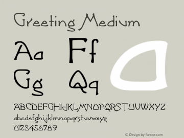 Greeting Medium Version 001.000 Font Sample