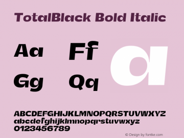 TotalBlack Bold Italic Version 1.000;Glyphs 3.2 (3178)图片样张