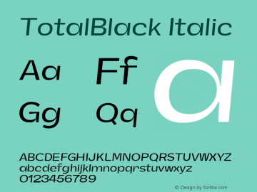 TotalBlack Italic Version 1.000;Glyphs 3.2 (3178)图片样张