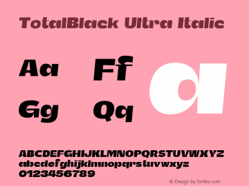 TotalBlack-UltraItalic Version 1.000;Glyphs 3.2 (3178)图片样张