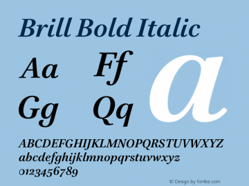 Brill Bold Italic Version 4.00 Build 073图片样张