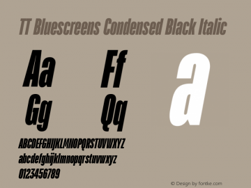 TT Bluescreens Condensed Black Italic Version 3.000.14112022图片样张