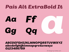 Pais Alt ExtraBold It Version 1.001;FEAKit 1.0图片样张