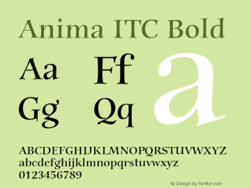 Anima ITC Bold Version 1.00图片样张