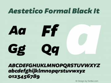 Aestetico Formal Black It Version 0.007;PS 000.007;hotconv 1.0.88;makeotf.lib2.5.64775图片样张