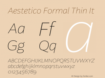 Aestetico Formal Thin It Version 0.007;PS 000.007;hotconv 1.0.88;makeotf.lib2.5.64775图片样张