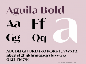 Aguila Bold Version 1.000;hotconv 1.0.109;makeotfexe 2.5.65596图片样张