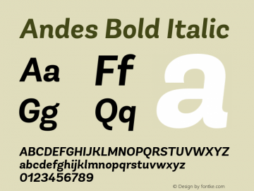 AndesBold-Italic 1.000图片样张
