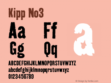 Kipp No3 Version 001.000 Font Sample