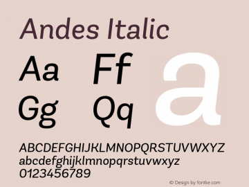 Andes-Italic 1.000图片样张