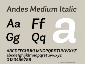 AndesMedium-Italic 1.000图片样张