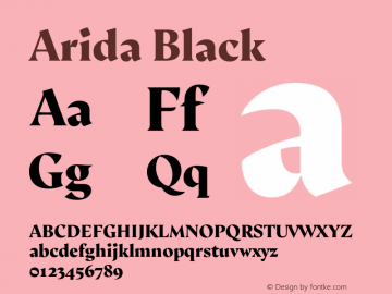 Arida Black Version 15.000;hotconv 1.0.109;makeotfexe 2.5.65596图片样张