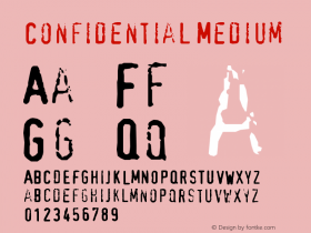 Confidential Medium Version 001.000 Font Sample