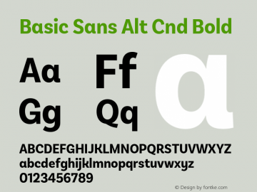 Basic Sans Alt Cnd Bold Version 2.000;PS 002.000;hotconv 1.0.88;makeotf.lib2.5.64775图片样张