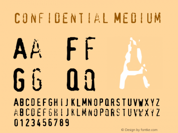 Confidential Medium Version 001.000 Font Sample