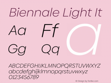 Biennale Light It Version 1.001;hotconv 1.0.109;makeotfexe 2.5.65596图片样张