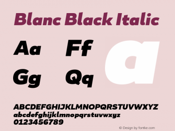 Blanc Black Italic Version 1.000;PS 001.000;hotconv 1.0.70;makeotf.lib2.5.58329图片样张