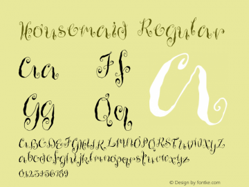 Housemaid Regular Version 001.000 Font Sample