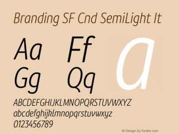 Branding SF Cnd SemiLight It Version 1.000;hotconv 1.0.109;makeotfexe 2.5.65596图片样张